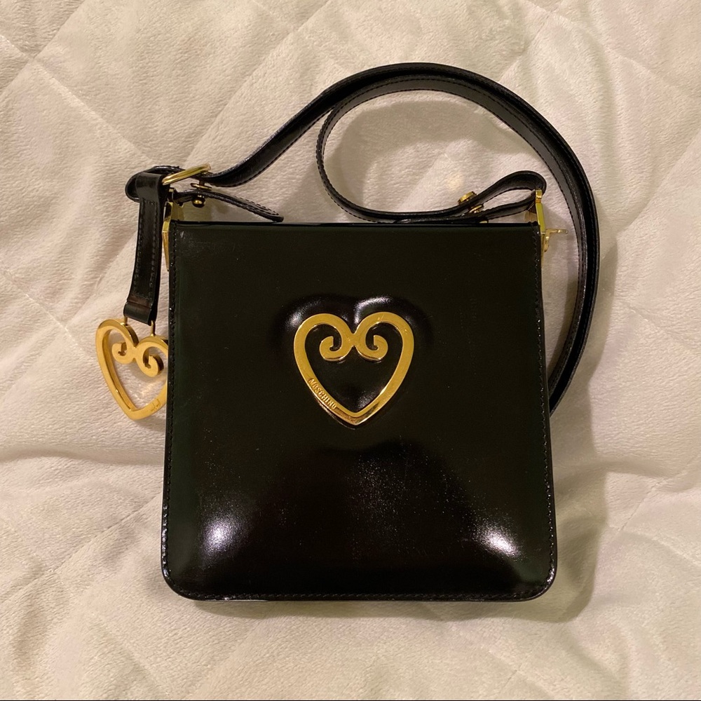 MOSCHINO Heart Leather Crossbody Bag - Authenticated Luxury Bag